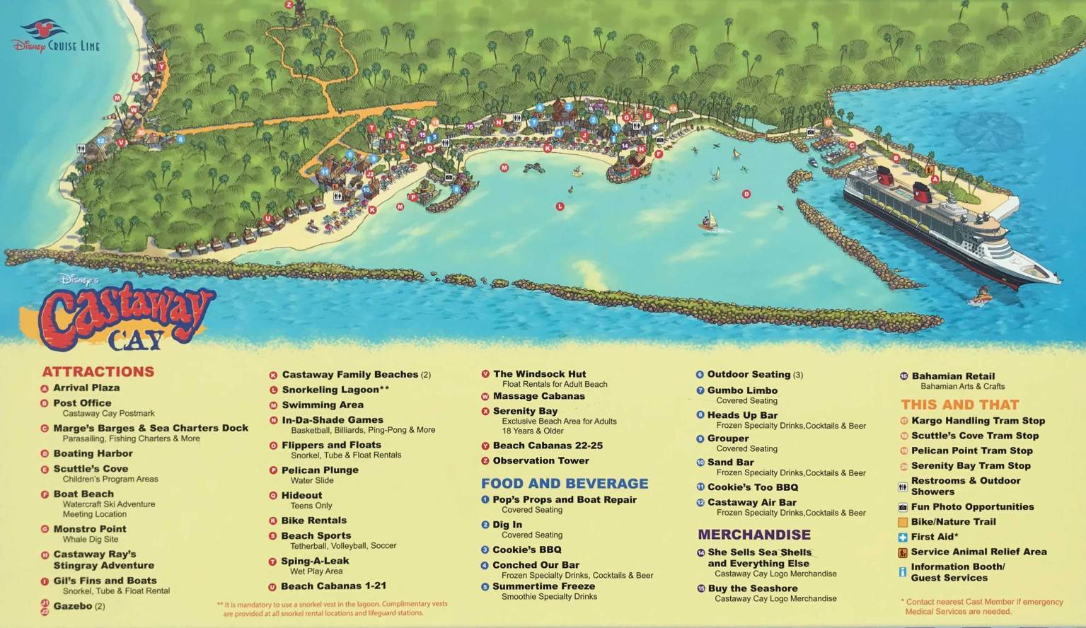 Castaway Cay Map Disney’s Private Island Disney Cruise Line Information